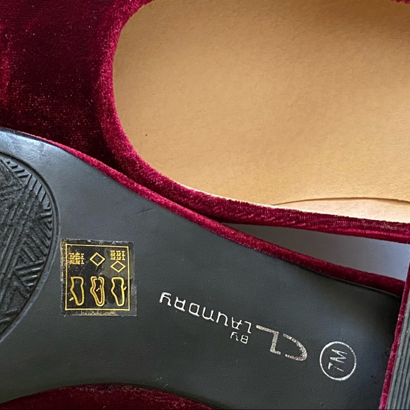 CL by Laundry Velvet Wine Block Heels Round Toe 7M - Picture 15 of 16